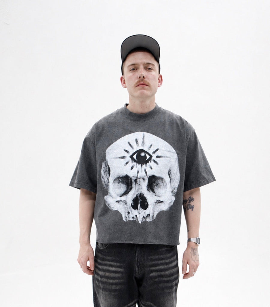 SPIRITUAL AWAKENING TEE Vintage worn front view