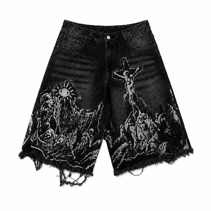 WAR JORTS - MIDNIGHT EDITION front view on pure white background